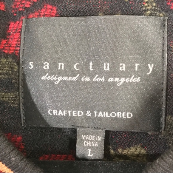 Sanctuary Red Black Floral Bomber Jacket - Picture 6 of 7